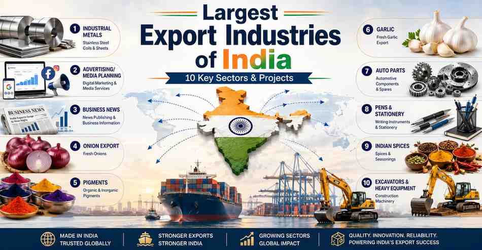 Largest Export Industries of India: 10 Key Sectors and Projects